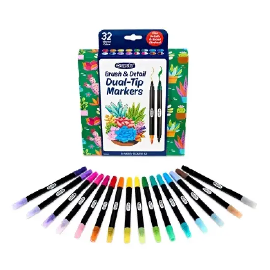 Crayola 16pk 32ct Brush and Detail Dual Tip Markers image {2}