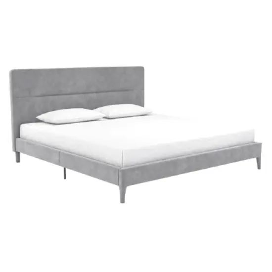 Westerleigh Upholstered Platform Bed with Minimalist Tufted Headboard Light Gray - CosmoLiving by Cosmopolitan image {11}