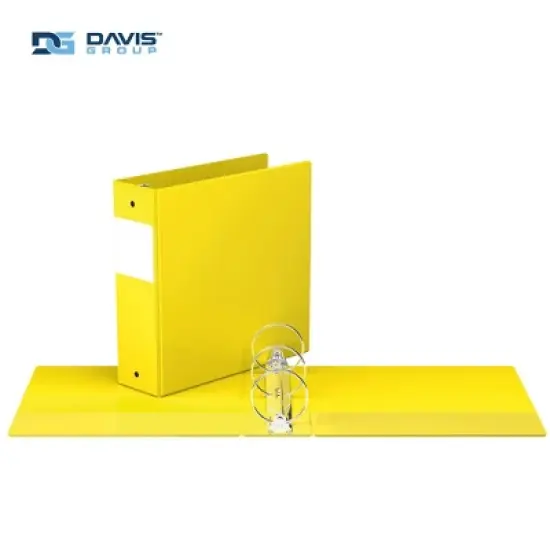 Premium Economy 3" Round Ring Binder 6pk Yellow: Davis Group, Hard Cover, 600 Sheet Capacity, 2 Pockets, Polypropylene image {1}