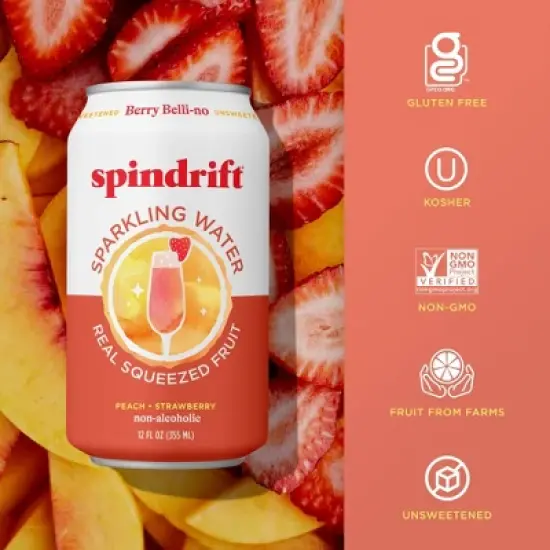 Spindrift Berry Belli-No Sparkling Water - 8pk/12 fl oz Cans image {2}
