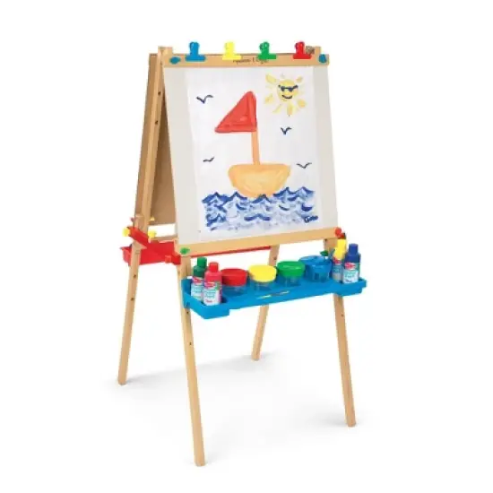 Melissa & Doug Deluxe Standing Art Easel - Dry-Erase Board, Chalkboard, Paper Roller image {8}