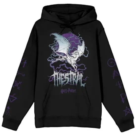Harry Potter Thestral Seen By Death Long Sleeve Men's Black Hooded Sweatshirt image {4}