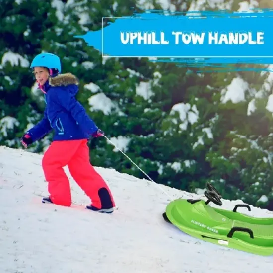 Slippery Racer Downhill Derby Kids Toddler Steerable Plastic Snow Sled image {5}