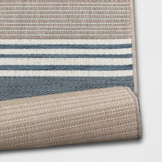Sand Stripe Outdoor Rug Blue - Threshold&trade; image {3}