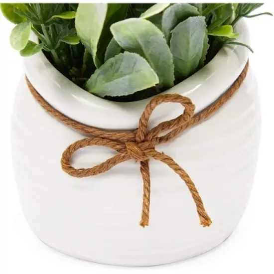 Juvale Artificial Flowers, Fake Faux Plants with Small White Vase for Indoor Room Spring Home Decor, 3.5 x 6 in image {5}