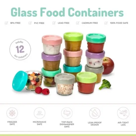 Melii Glass Baby Food Containers - 12pk image {1}