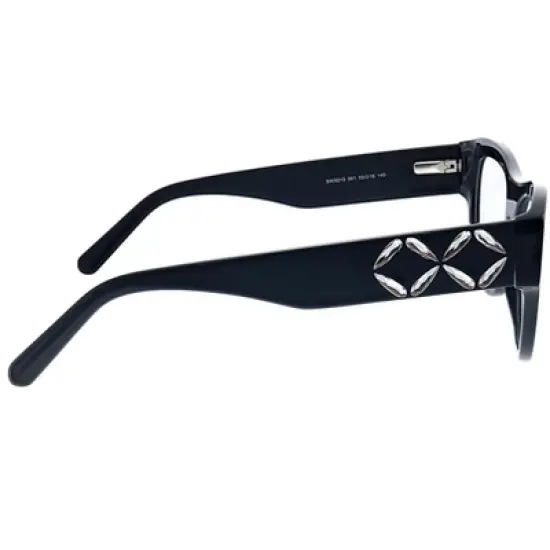 Swarovski  001 Womens Square Eyeglasses Glossy Black 53mm image {2}