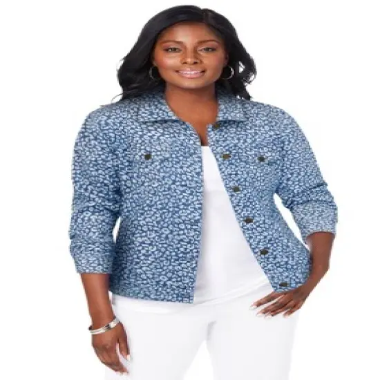 Jessica London Women&rsquo;s Plus Size Classic Cotton Denim Jacket image {10}