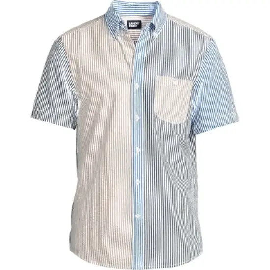 Lands' End Men's Traditional Fit Short Sleeve Seersucker Shirt image {15}