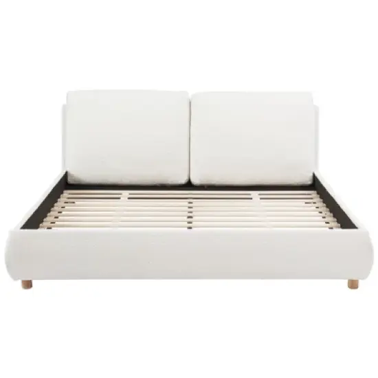 Christopher Knight Home Nicolas Boucle Upholstered Platform Bed with Removable Pillow Headboard image {7}