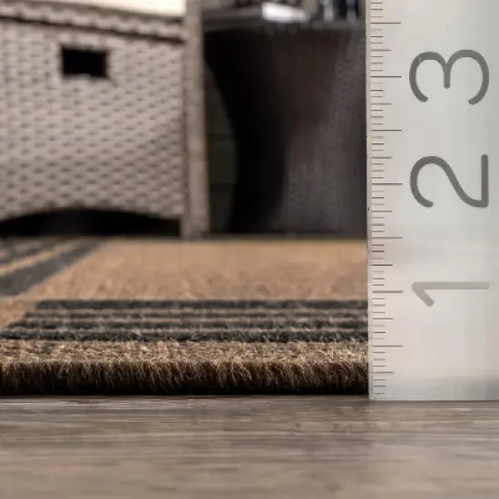 nuLOOM Legacy Striated Bordered Indoor/Outdoor Patio Area Rug image {4}