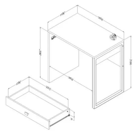 Interface Desk with 1 Drawer Pure White - South Shore image {8}
