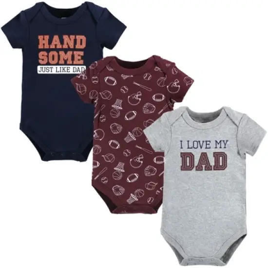 Hudson Baby Infant Boy Cotton Bodysuits, Love Dad image {10}