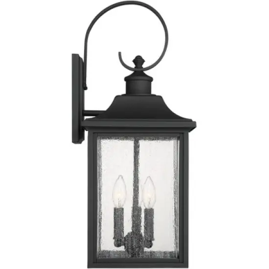 John Timberland Moray Bay Mission Outdoor Wall Light Fixture Black Lantern 24" Clear Seedy Glass for Post Exterior Barn Deck House Porch Yard Patio image {6}