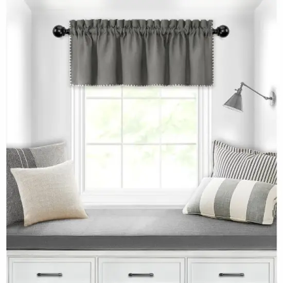 Kate Aurora Coastal Hamptons Living Complete 3 Piece Textured Kitchen Curtain Tier & Valance Set image {2}