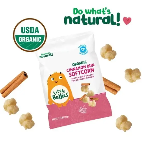 Little Bellies Organic Cinnamon Bun Softcorn Baby Snacks - 1.25oz image {3}