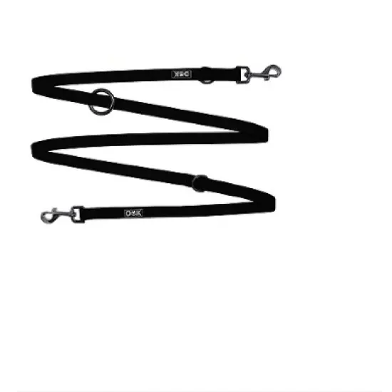 DDOXX 6.6 ft 3-Way Adjustable Nylon Extra Small Dog Leash- Black image {2}