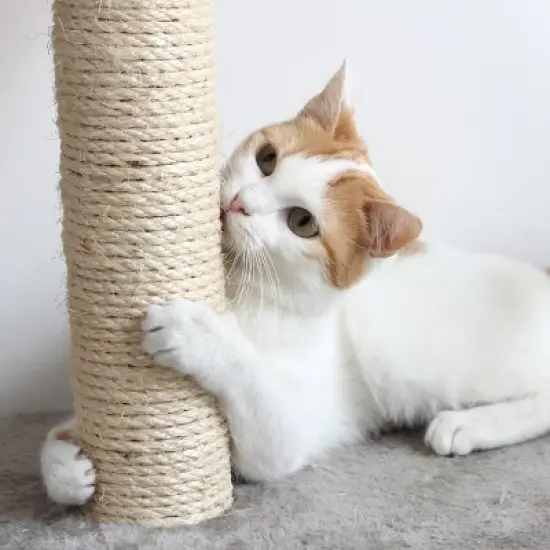 Pet Adobe Multilevel Cat Tree House Tower and Scratching Posts - Beige image {4}