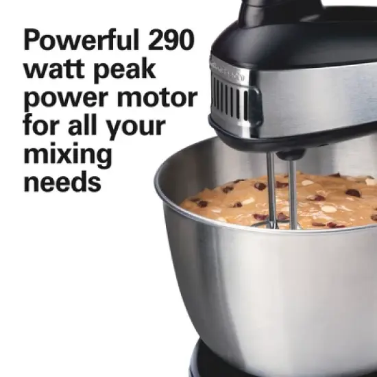 Hamilton Beach 4qt Hand/Stand Mixer 64640: 6-Speed Kitchen Mixer, Stainless Steel Bowl, Dishwasher-Safe Parts, 290W image {2}