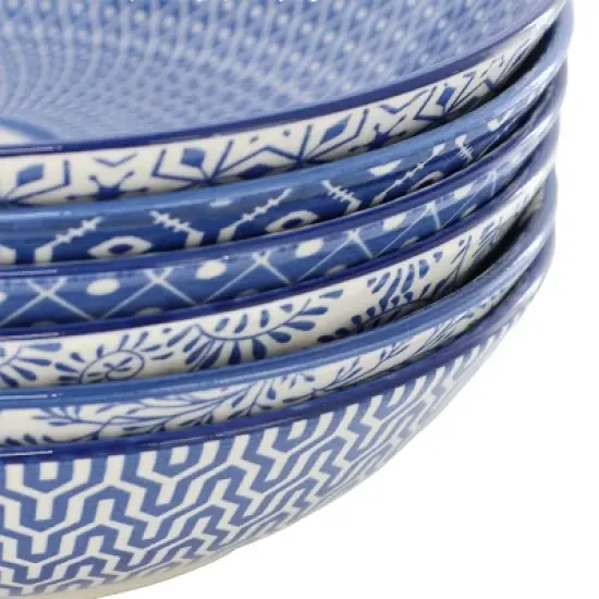 Elama Aurora 6 Piece Assorted Stoneware Bowl Set in Blue image {3}