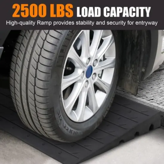 Threshold Ramp, Rubber Ramp - 3" Heavy Duty 2500LB Capacity, Non-Slip with 3-Channel Cord Cover (24"x42"x3") for Wheelchairs, Doorways, Driveways image {9}