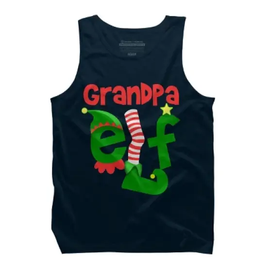 Men's Design By Humans Grandpa Elf Christmas By personalized Tank Top image {5}