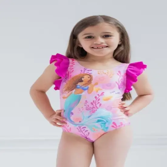 Little Mermaid Ariel Girls One Piece Bathing Suit Toddler to Big Kid image {1}