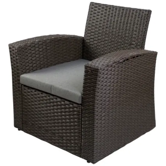 Northlight 4-Piece Georgetown Resin Wicker Outdoor Patio Conversation Set with Cushions image {3}