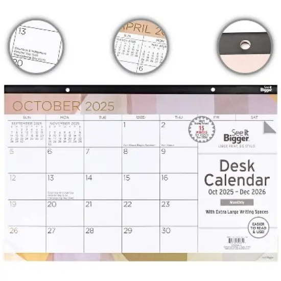 See It Bigger 2025-2026 15 Months 11"x17" Monthly Desk Pad Calendar image {1}