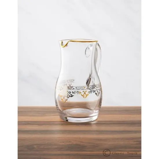 Classic Touch Water Pitcher with Rich Gold Design image {2}