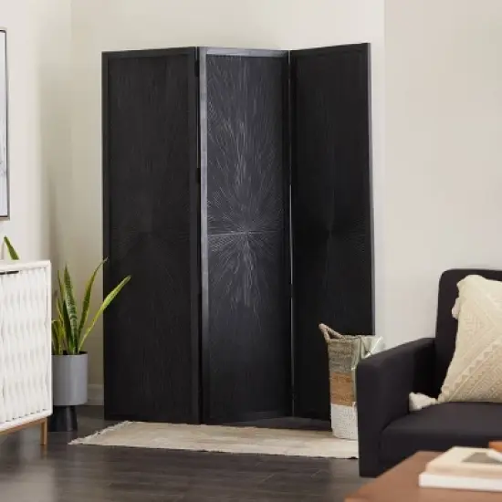 Contemporary Mango Wood Room Divider Screen - Olivia & May image {1}