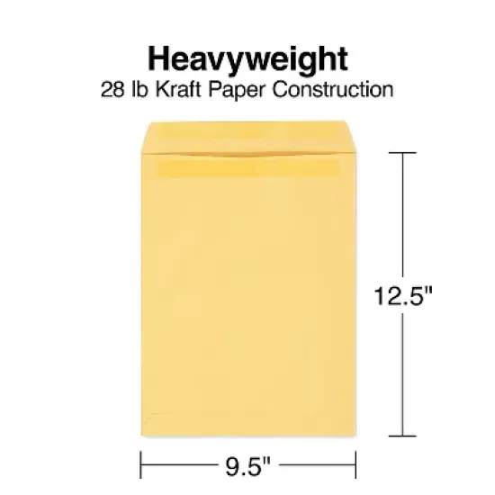 HITOUCH BUSINESS SERVICES Self Seal Catalog Envelopes 9.5"L x 12.5"H Brown 100/Box SPL381962 image {2}