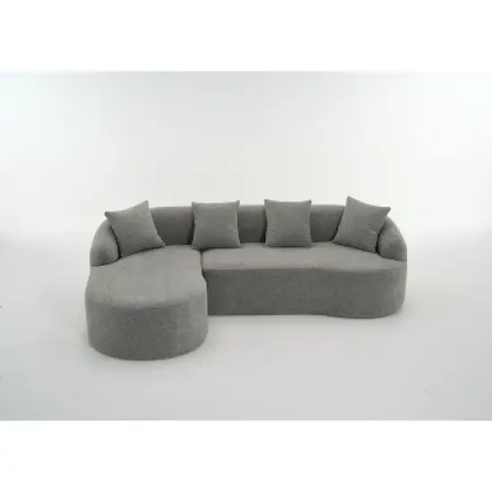 NicBex Couches for Living Room Modern Sectional Couch Chenille Upholstered 3-seater Sofa Couch Combining Chaise Longue image {4}