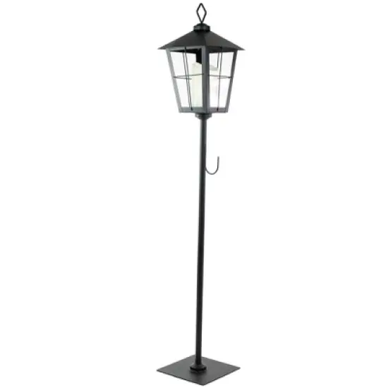 Northlight 43.75" Matte Black Candle Lantern with Wreath Holder image {1}