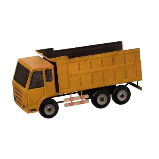 Vintiquewise Decorative Rustic Metal Yellow Single Bottle Truck Wine Holder for Tabletop or Countertop image {2}