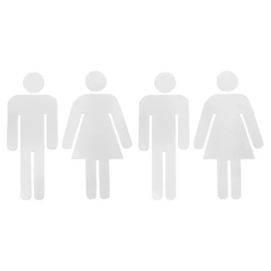 Unique Bargains Self-Adhesive Decor Office Business Men Women Restroom Sign 2 Set image {5}