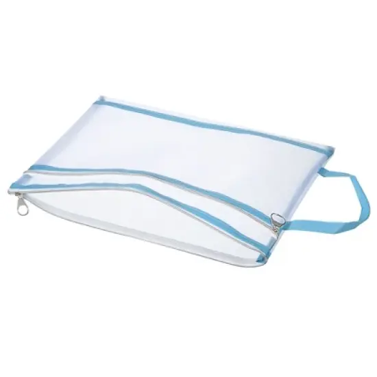 Unique Bargains Nylon A4 Mesh Zippered Clear Files Bag for Office Business with Handle image {2}