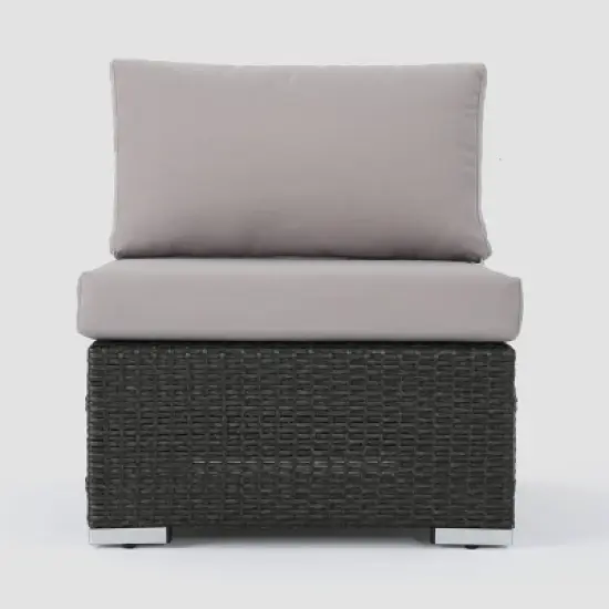 Santa Rosa 8pc Wicker Sectional Sofa Set - Gray/Silver - Christopher Knight Home image {2}