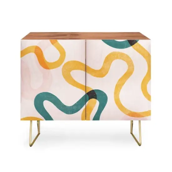 ThirtyOne Illustrations Streamers Gold Legged Credenza - Deny Designs image {4}