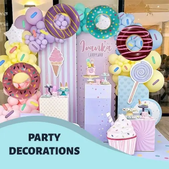 4E's Novelty 4 Pack 30" Donut Pool Floats for Adults & Kids, Summer Party Floaties image {4}