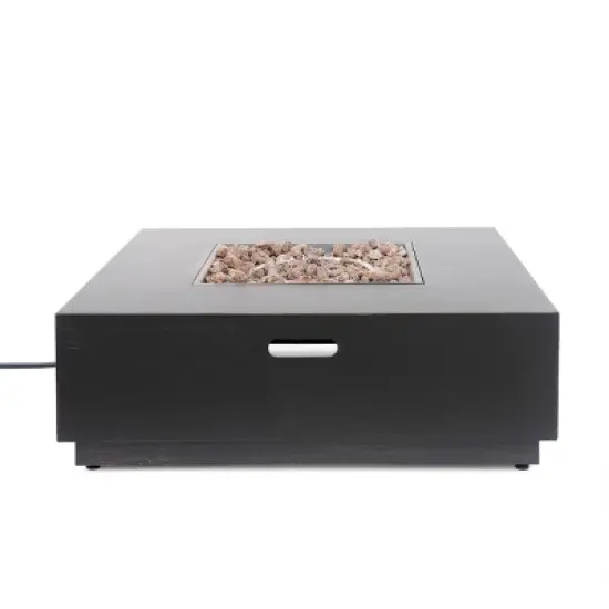 Wellington Outdoor 50000 BTU Square Fire Pit Brushed Brown - Christopher Knight Home image {6}