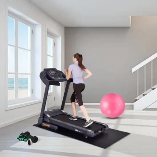 Costway 47''x24'' Exercise Equipment Mat High Density PVC Treadmill Mat Floor Protector Pad image {2}