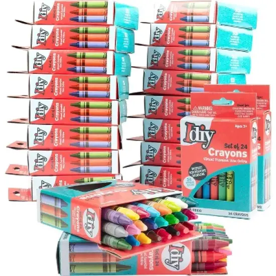 IDIY Individually Packaged Wrapped Boxes Wax Crayons (20 Packs, 24 colors, 480 pc total) -ASTM Safety Tested - Gift Idea for Kids & Adults image {5}