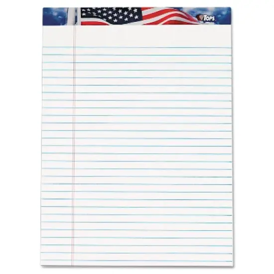 TOPS American Pride Writing Pad Legal/Wide 8 1/2 x 11 3/4 White 50 Sheets Dozen 75111 image {4}