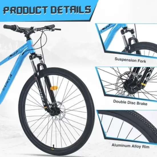 Gulches 29 Inch Wheels Single Speed Mountain Bike, for Men Women Boys and Girls, Front Suspension, Steel Frame image {5}