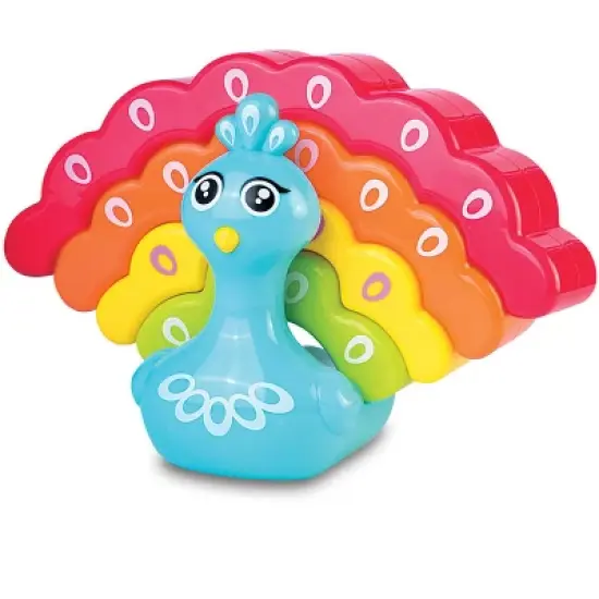 Kidoozie Rainbow Peacock Stacker, Many Ways to Stack, Colorful and engaging play, Easy to grasp, For Ages 12 months and up image {6}