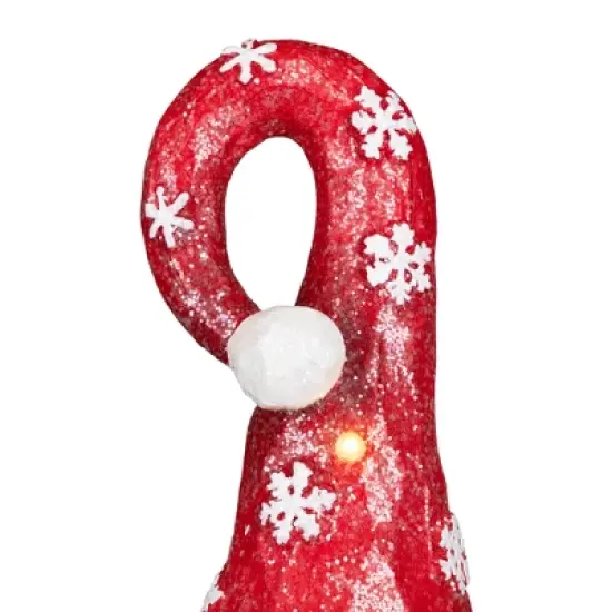 Northlight Gnome in Lighted Hat Holding Cardinal Christmas Decoration - 20" - LED Warm White Lights image {6}