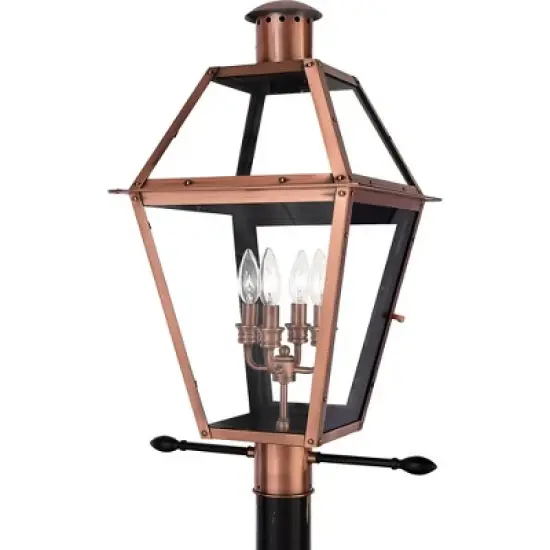 Quoizel Lighting Rue De Royal 4 - Light Post Light in  Aged Copper image {4}