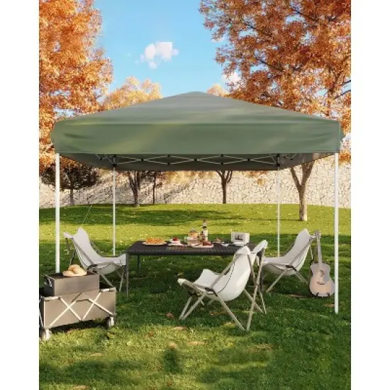 10x10 Pop Up Canopy Tent, Outdoor Tent with 3 Adjustable Height, Easy Set Up Canopy with 4 Sandbags & Carrying Bag for Camping, Parties,Outdoor Events image {11}