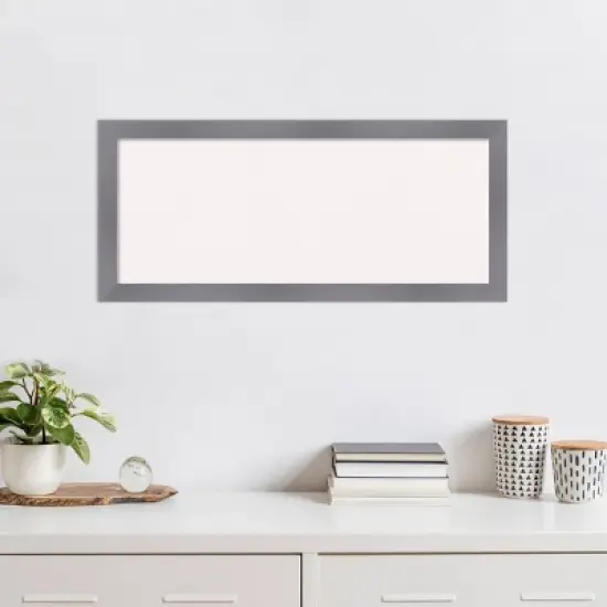 32"x14" Edwin Wood Frame White Cork Board Gray - Amanti Art image {7}